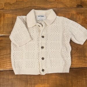 Old Navy Toddler Cream Button Down Knit Sweatwe